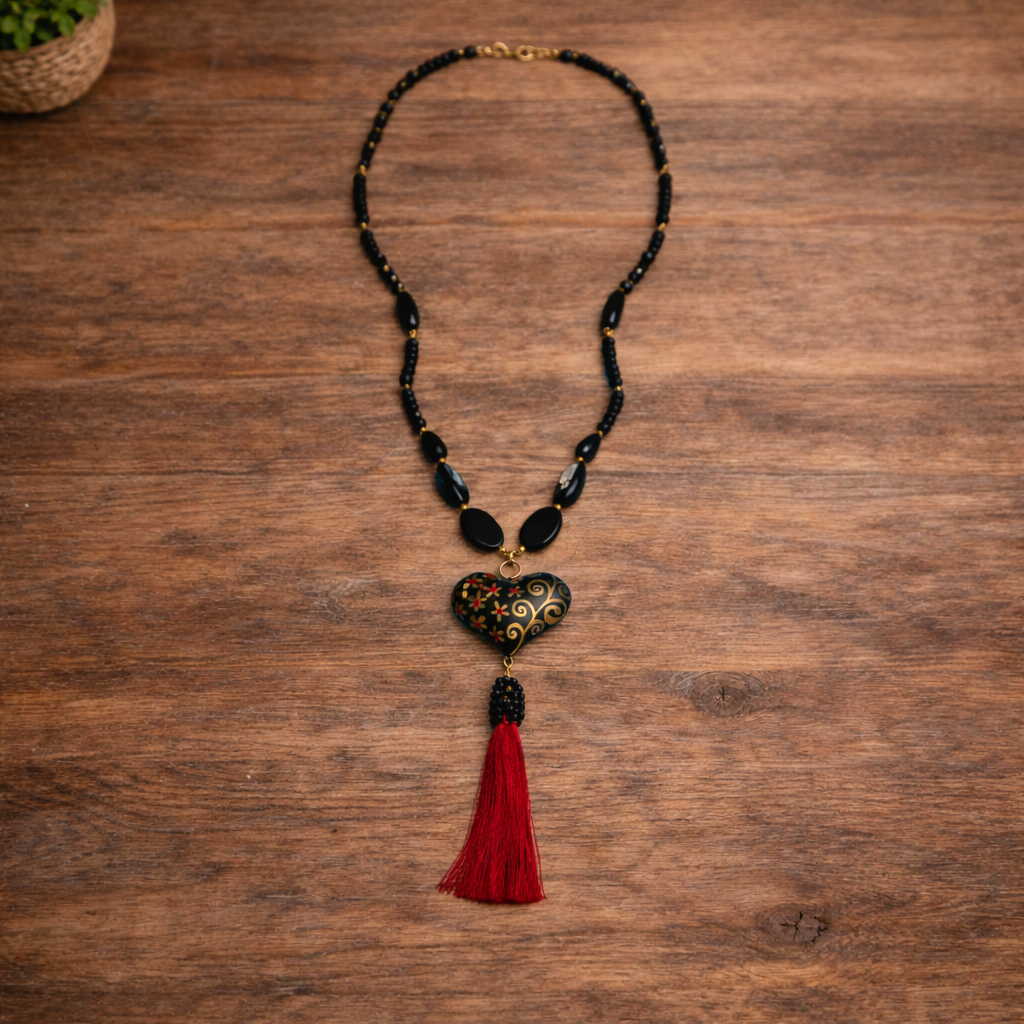 Collar Largo "Corazón Mexicano" Casa de Pueblo