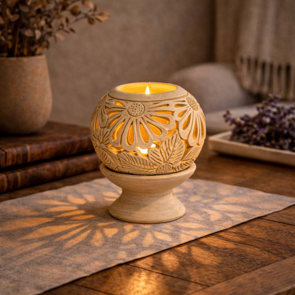 Esfera Decorativa "Girasol de Barro" Casa de Pueblo