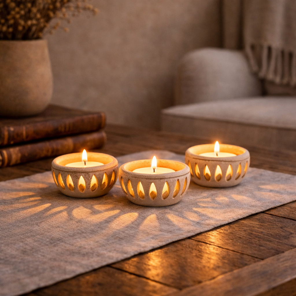 Portavelas de Barro "Luz Oaxaqueña" Casa de Pueblo