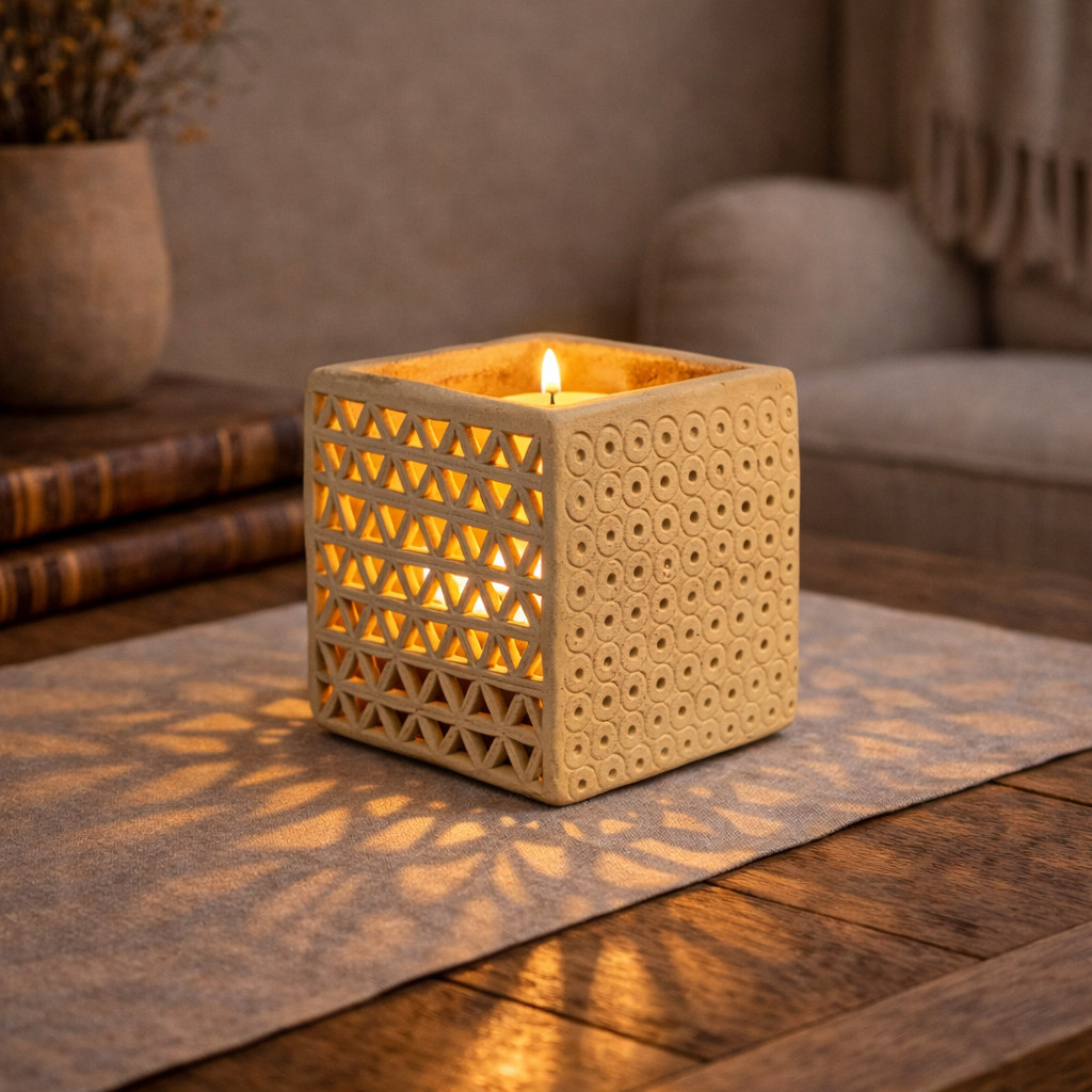 Cubo Decorativo "Arquitectura de Barro" Casa de Pueblo